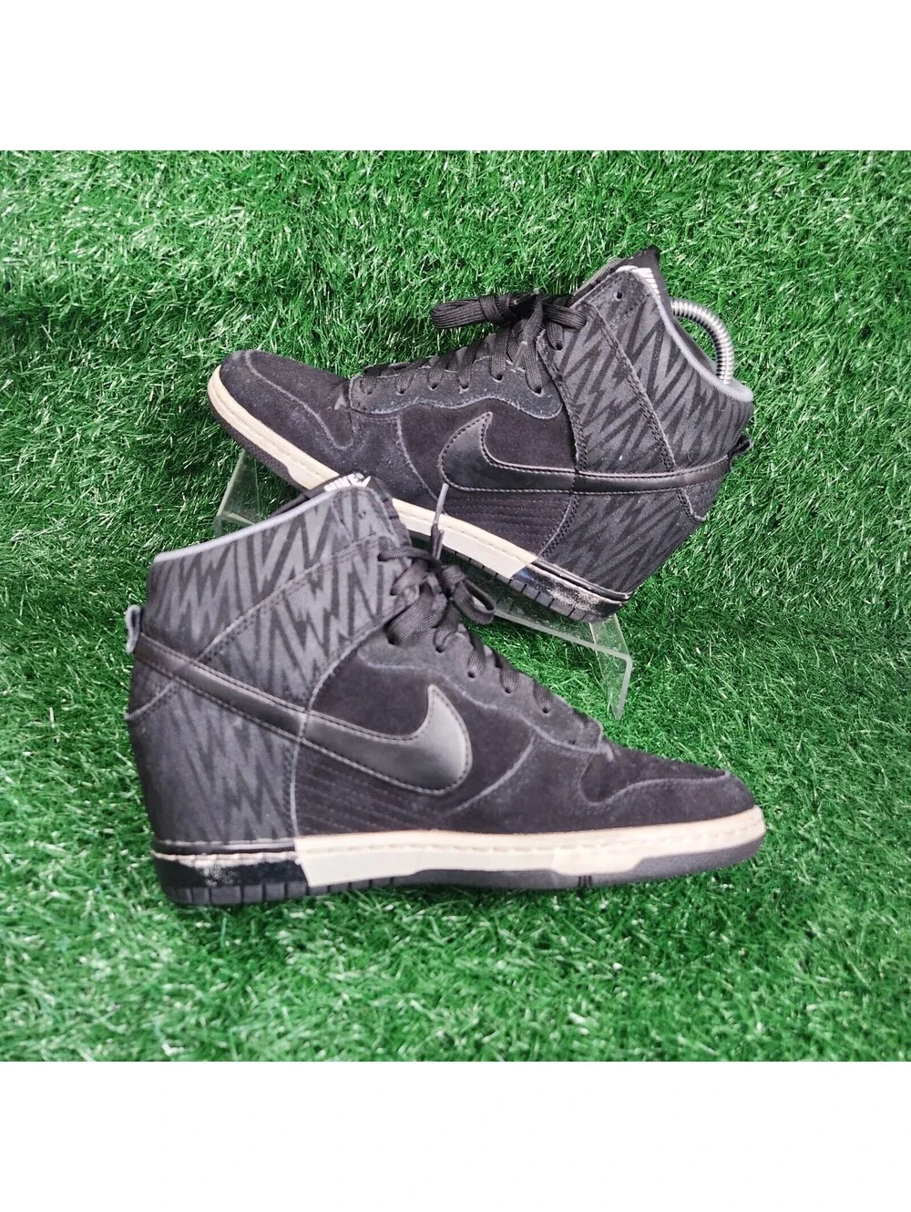 Rare Nike Dunk Sky Hi Print Black White Women's Sz 9 Sneakers Wedge 2013 shoes